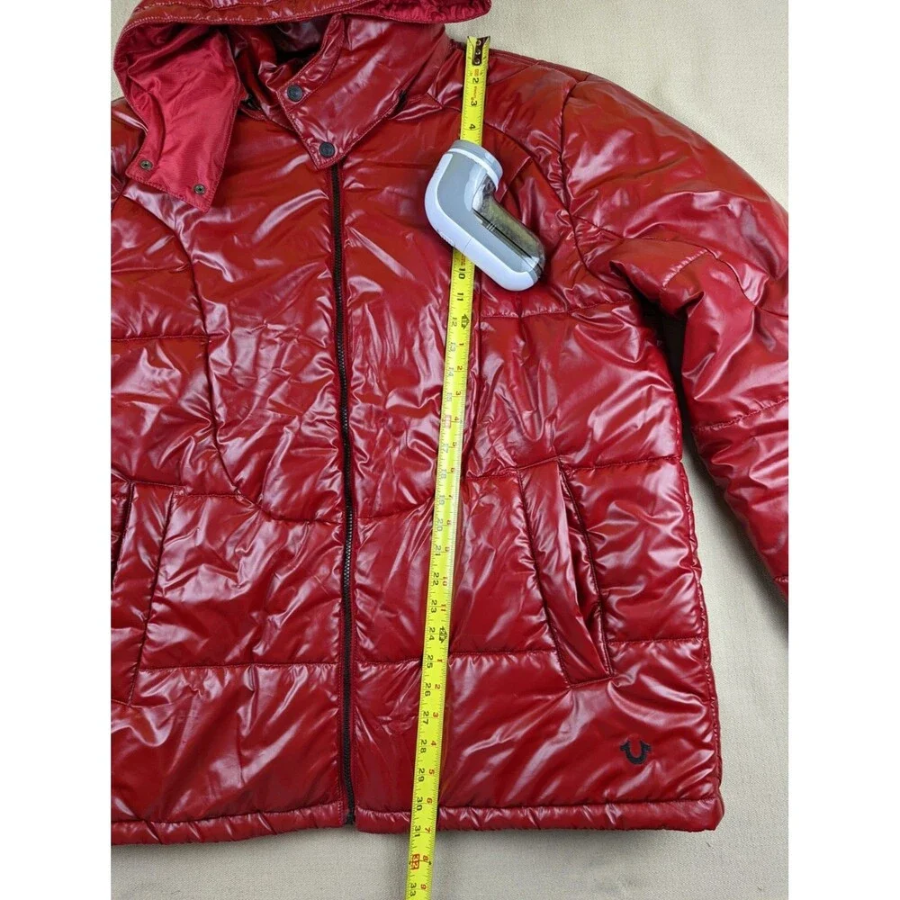 True Religion Quilted Puffer Jacket Shiny Red #103122 Men's 2XL EUC